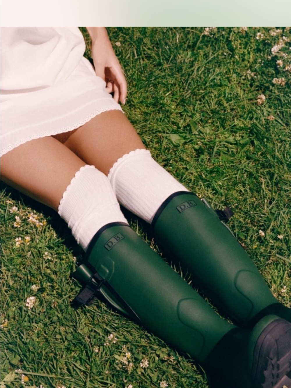 Women’s Tall Green Rain Boots with Subtle Logo Detailing